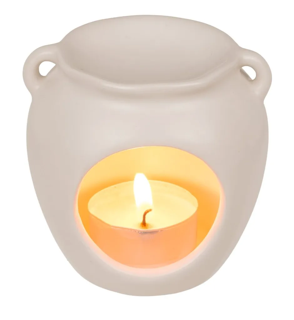 Brûle-parfum diffuseur d'huiles essentielles vase décoratif blanc - 7