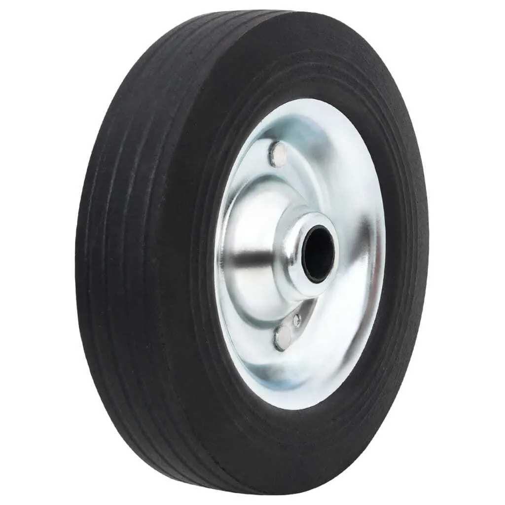 Roue de secours béquille Ø20cm jante acier et bandage caoutchouc plein