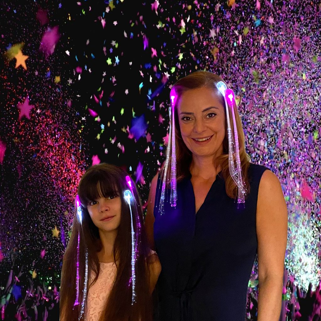 4er-Set LED Party Haarsträhnen mit leuchtenden Glasfasern Produktbild 3