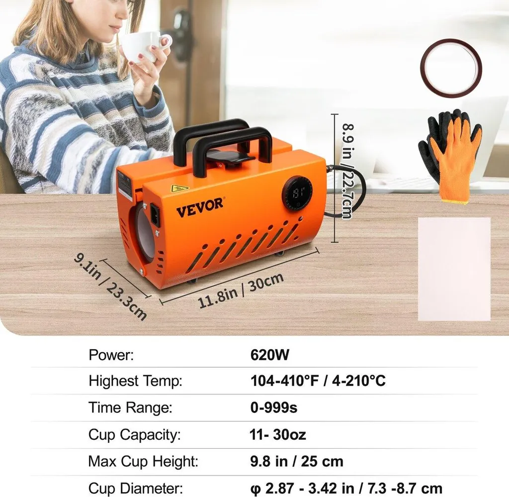 Machine de sublimation pour tasses et grands gobelets 30 oz multifonction