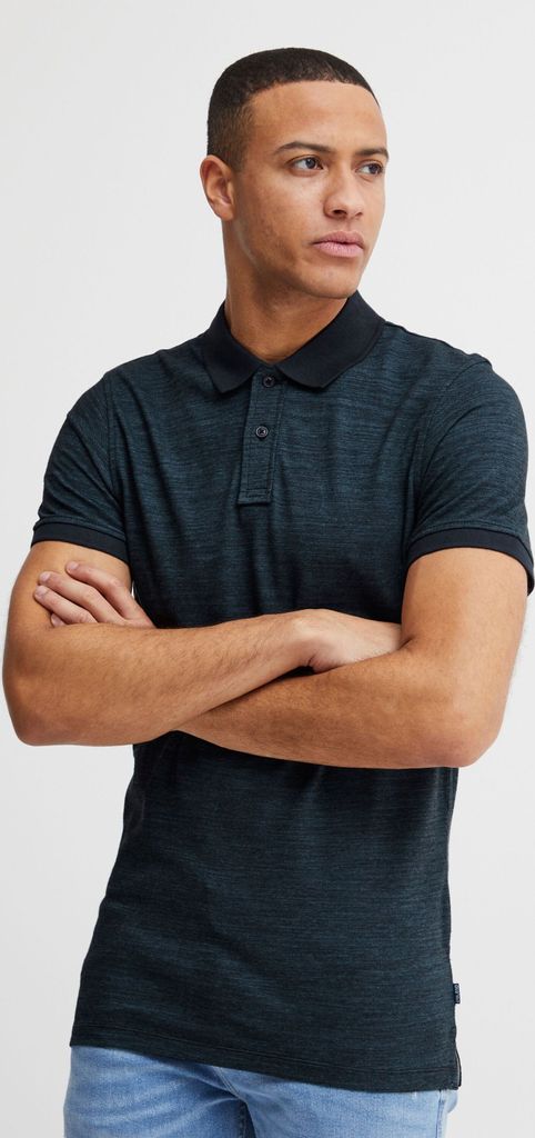 Blend BHAlfredo Herren Poloshirt Polohemd mit Polokragen abgesetzter Kragen Strukturiertes Muster Regular Fit Hochwertige Baumwolle