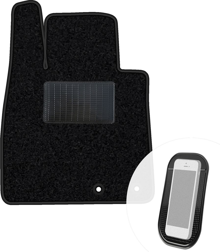 moto-MOLTICO Fahrer Fußmatte Auto Velours Fahrerseite Autoteppiche Schwarz Fahrermatte 1-teilig passend für Nissan Note II 2012-2016