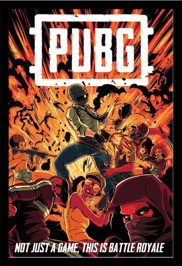 Poster PUBG Encadré Shinsuke : Fini les Affiches Cornées et Abîmées
