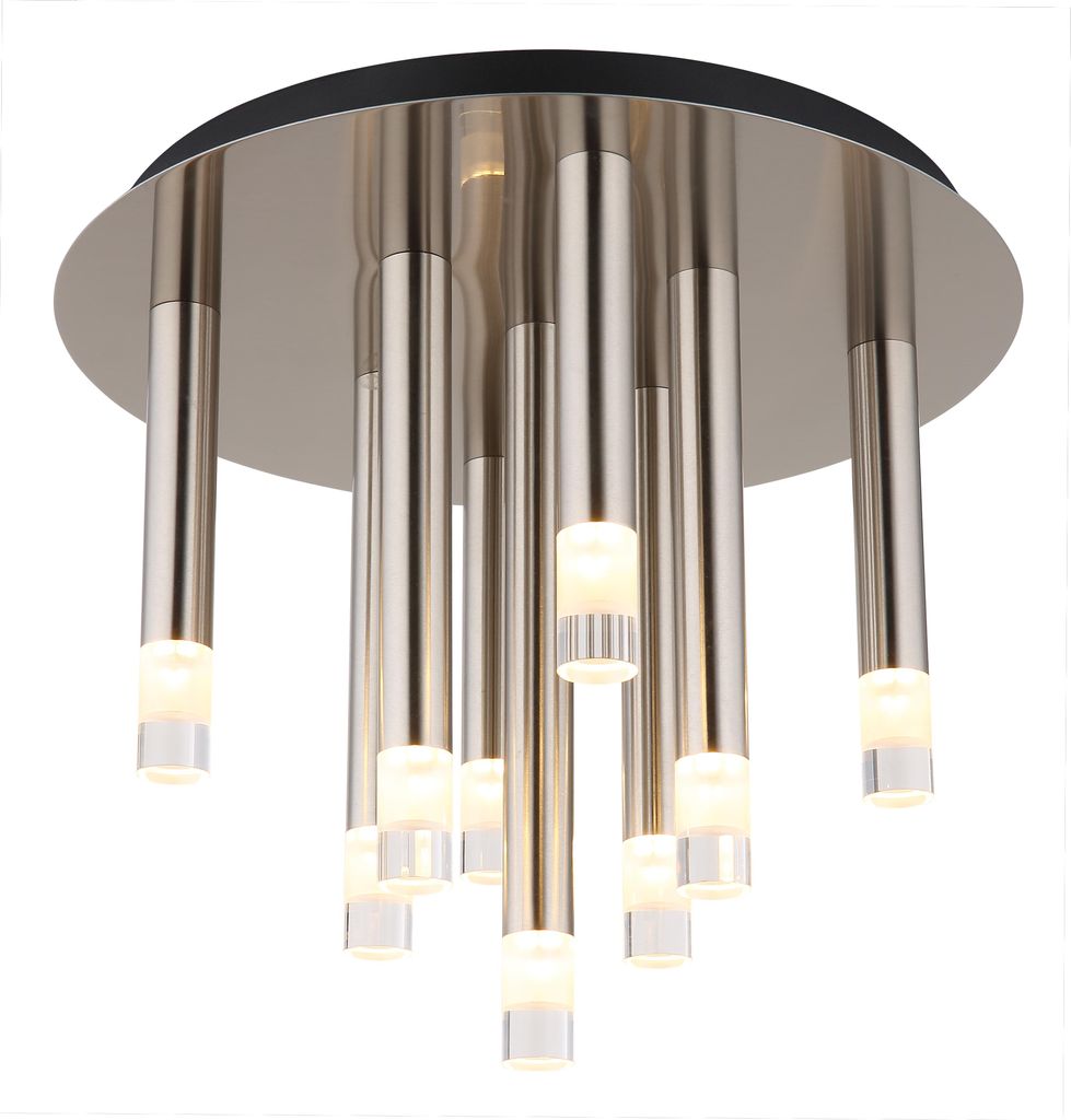 Globo Lighting|Deckenleuchte Metall Nickel matt, 9x G9 LED