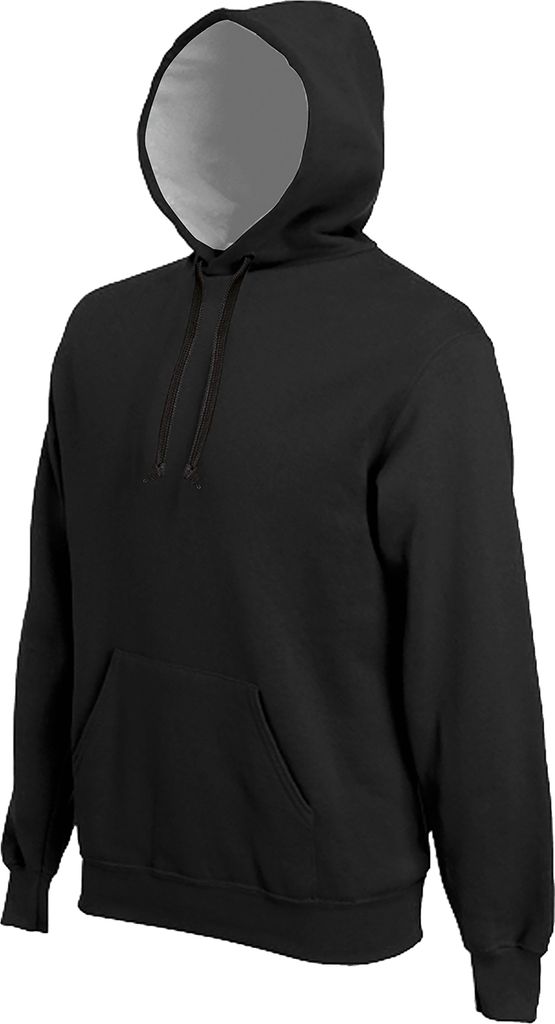 Kariban Herren Kapuzenpullover mit Kapuze in Kontrastfarben RW717 (Xlarge) (Schwarz)
