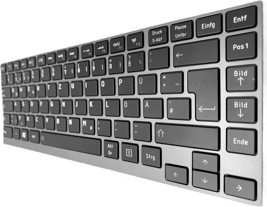 DE- Klawiatura z podświetleniem, szara ramka do Toshiba Zdjęcie produktu 