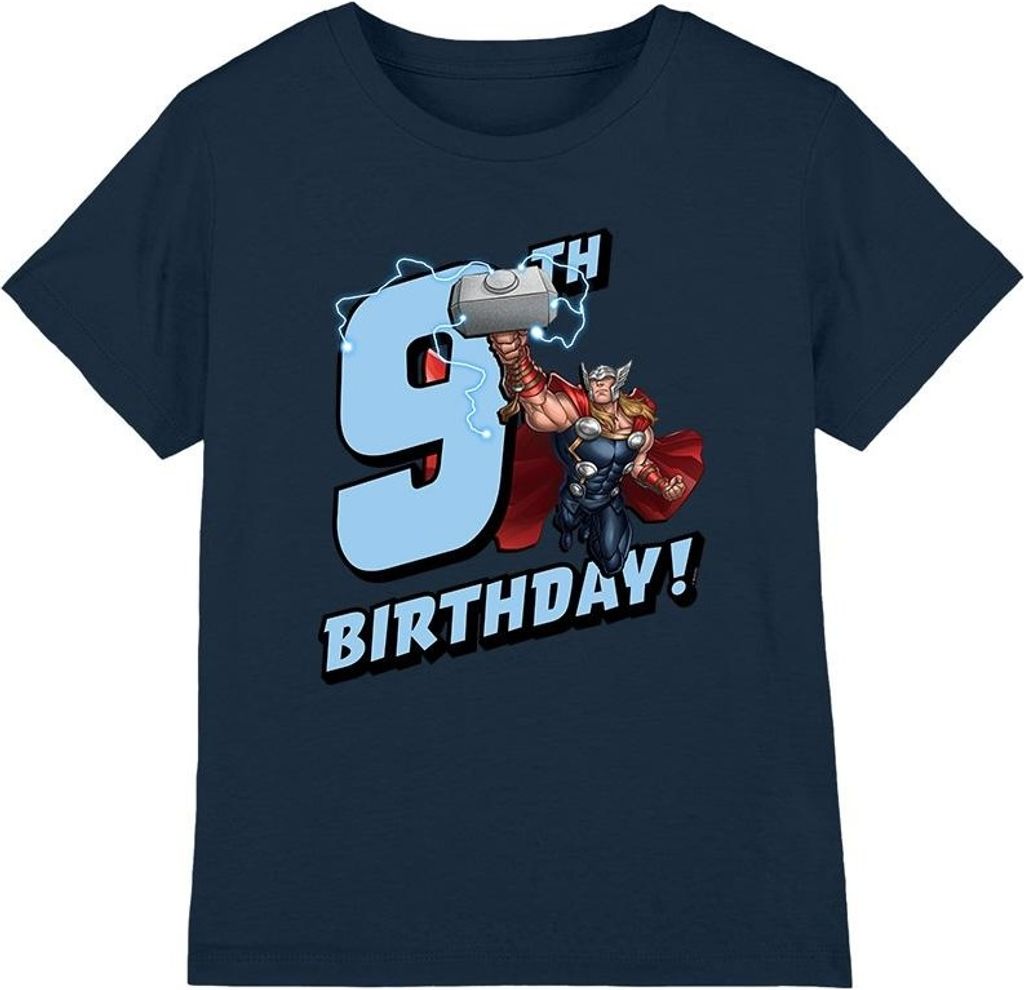 Thor - T-Shirt für Kinder - 9 Geburtstag TV3828 (128) (Marineblau)