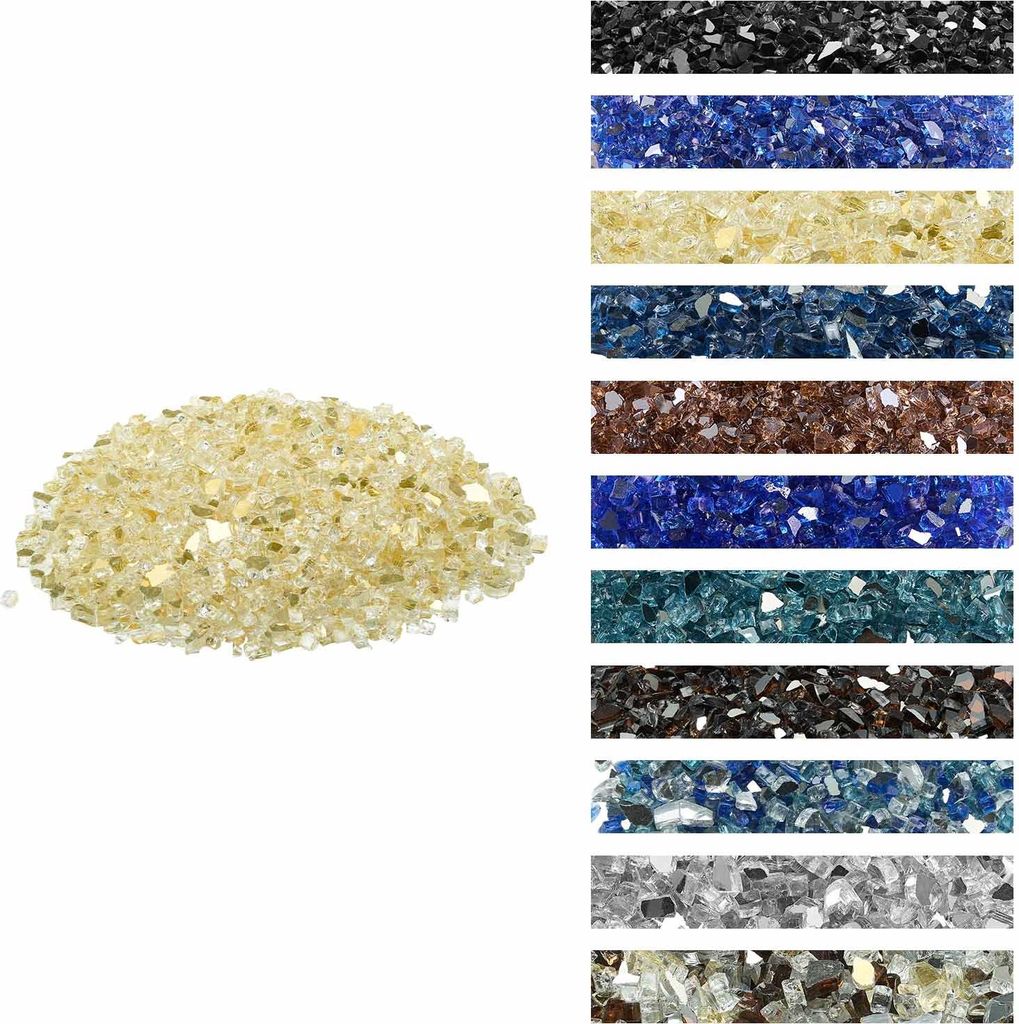 VEVOR Feuerglas, 4,5 kg hochtemperaturbeständige Glassteine, 12,7 mm reflektierende Feuerstellen-Glasperlen, Feuerstelle Glasfelsen, Kaminglas, Fe...