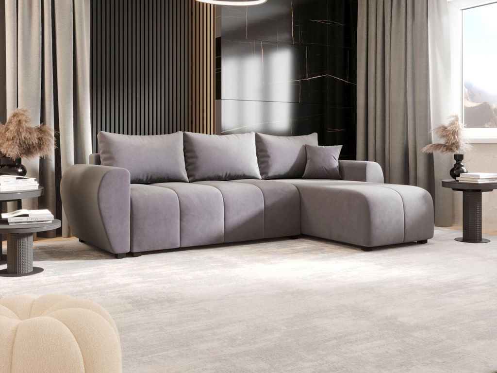 BEDANTE ECKSOFA MOLISA L Itaka 50 Rechts Grau mit Schlaffunktion L-Form Sofa mit Stauraum Bettkasten Wohnzimmersofa Couch Sofa Bettsofa Bettkasten ...