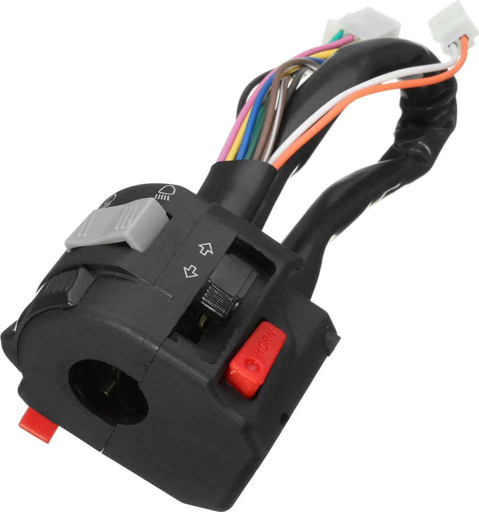 Commutatore Manubrio Moto 22mm: Cablaggio 8 Fili e Luci/Frecce