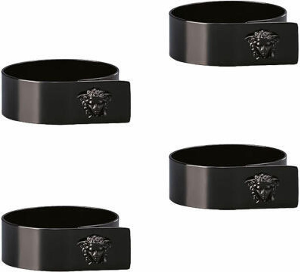 Rosenthal Versace Serviettenringe 4er Set Medusa Black, Produktbild 