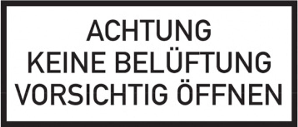 Dreifke® Hinweisschild, Achtung keine Belüftung, 150x350mm, Produktbild 