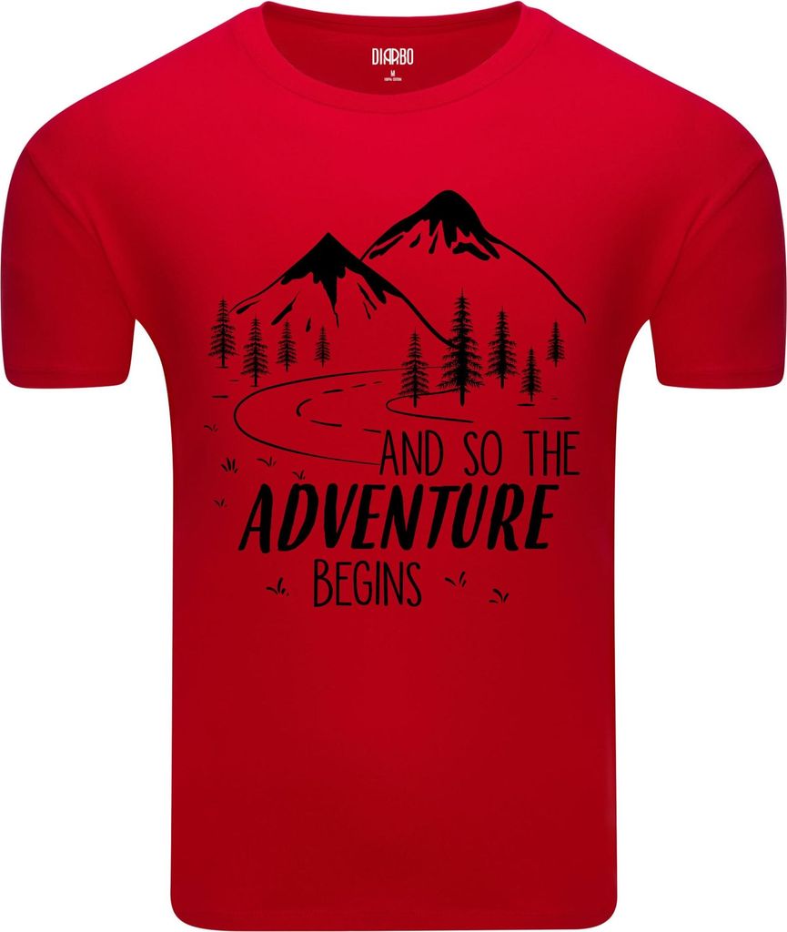 Diarbo Herren T-Shirt mit Naturliebhaber Druck Lass es uns tun Rot Gr.XL