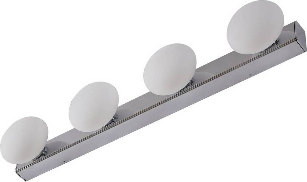 Lucande LED-Bad-Wandlampe Myrra, chrom, Glas, 60 cm, IP44 Produktbild 