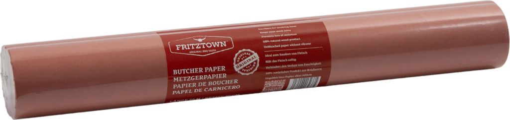 FRITZTOWN Butcher Paper Deluxe Pink 60cm x 25m Rolle | Lebensmittelsicher | Kraftpapier Grillpapier | Ideal für BBQ, Smoken, Räuchern und Fleis...