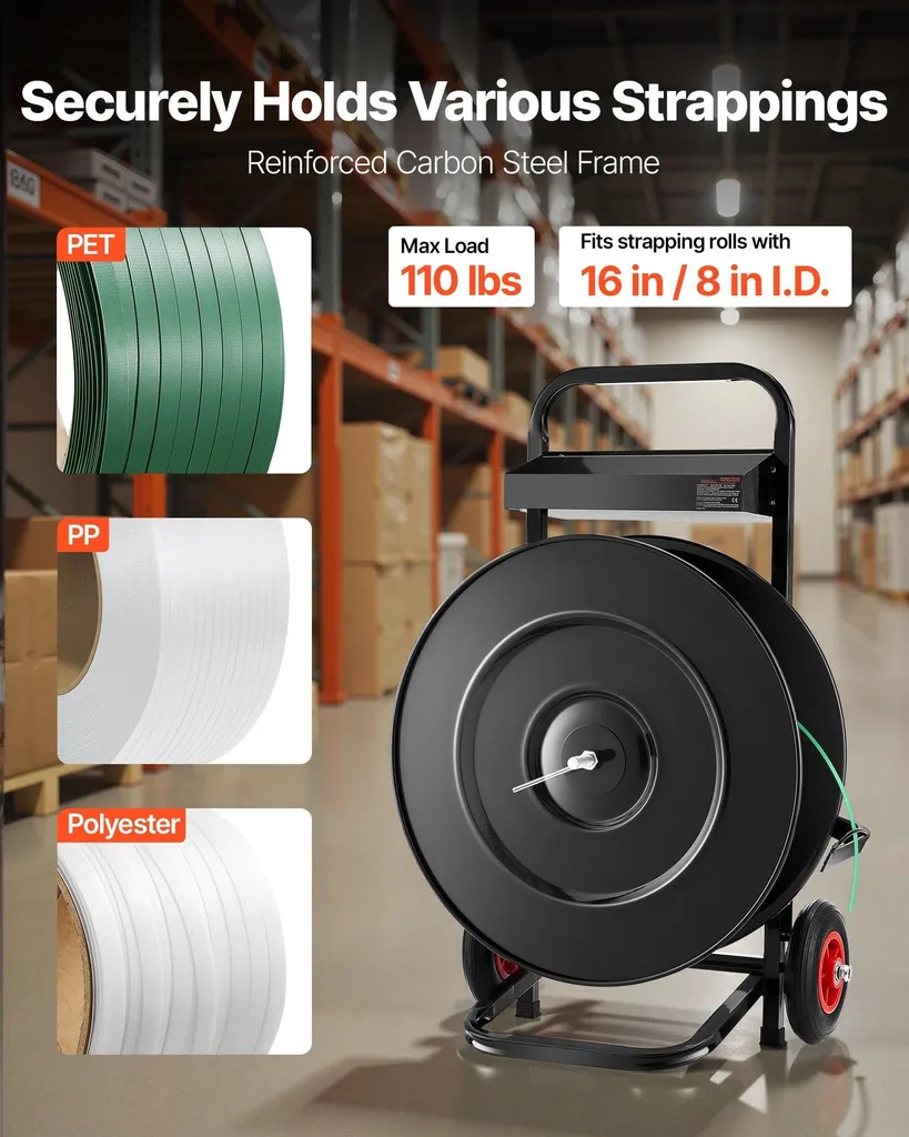 Chariot de cerclage mobile pour feuillard PET/PP et polyester souple