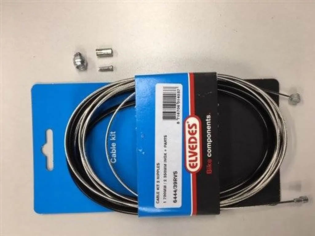 Kit Câble de Frein Elvedes Inox Noir 1700/2350 mm avec 2 Mamelons REM