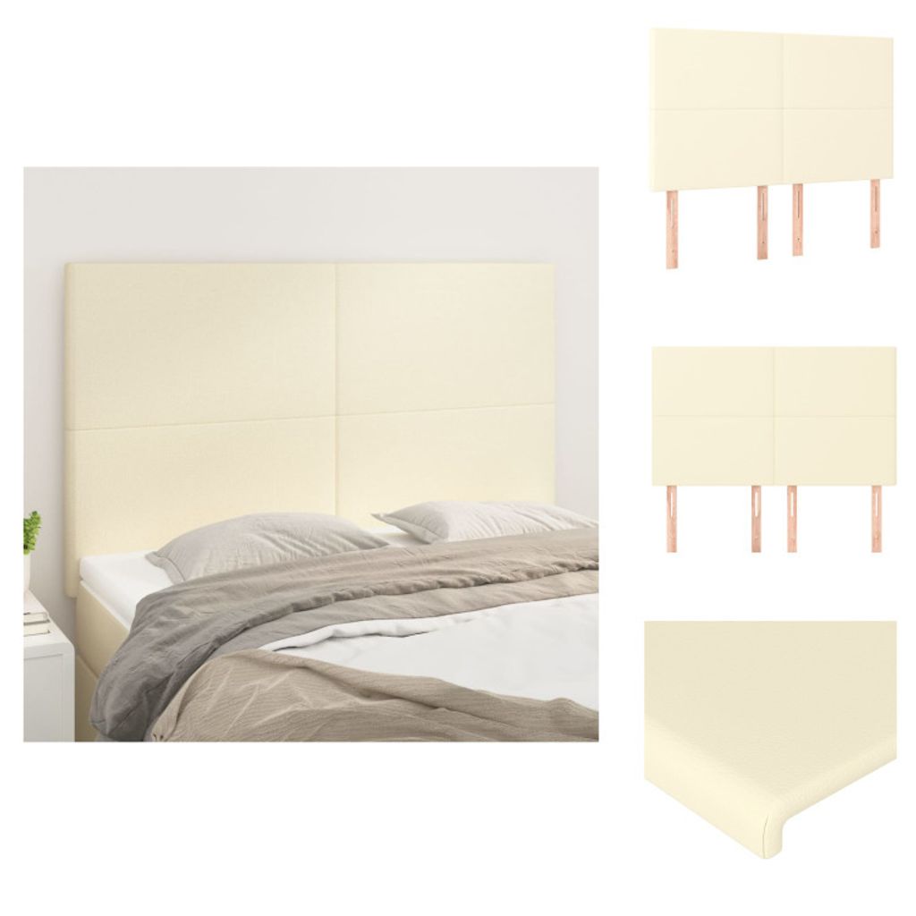 vidaXL Kopfteile 4 Stk. Creme 72x5x78/88 cm Kunstleder - Kopf- & Fußenden
