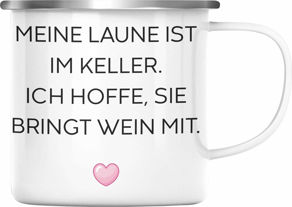 Trendation - Lustige Emaille Tasse mit Spruch für Frauen Männer Arbeit Büro Lustig Emaille Tassen Becher mit Sprüchen Kollegin Geschenk Sarkasm...