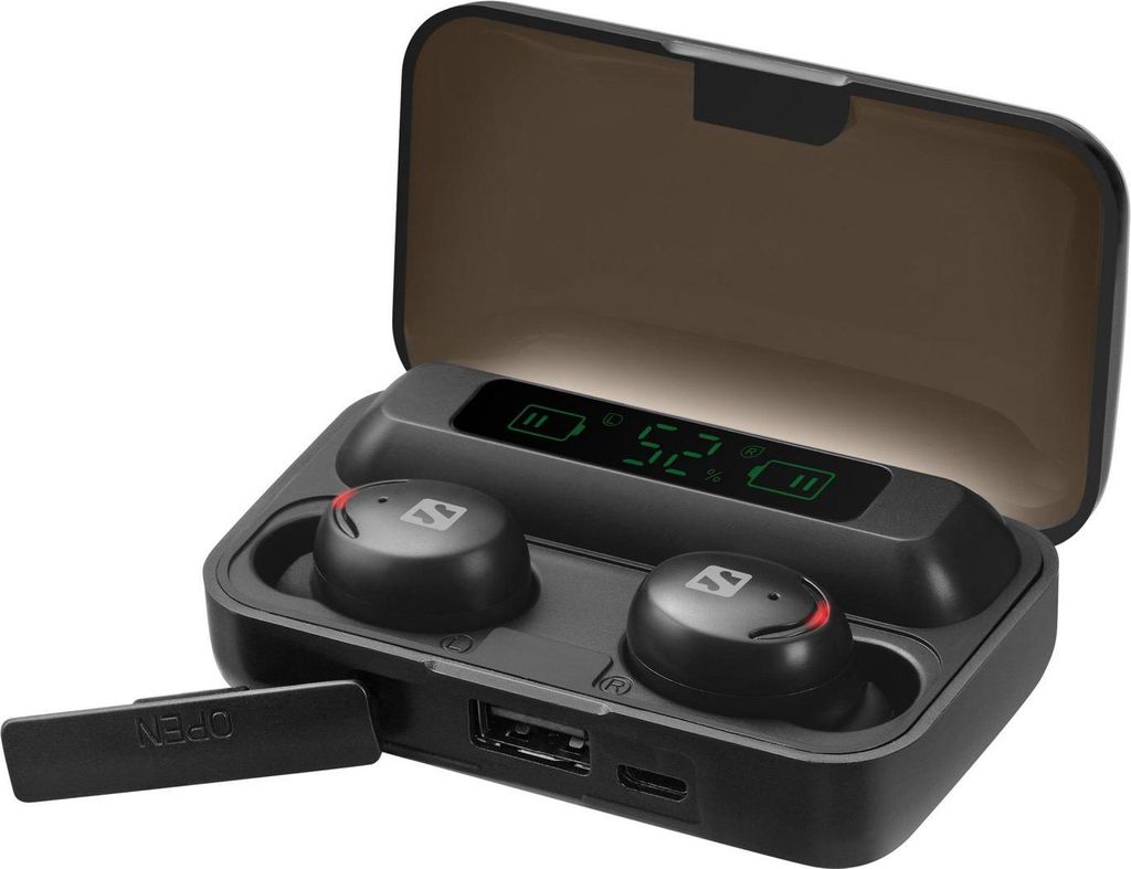 Sandberg Bluetooth Kopfhörer mit Powerbank, Schwarz