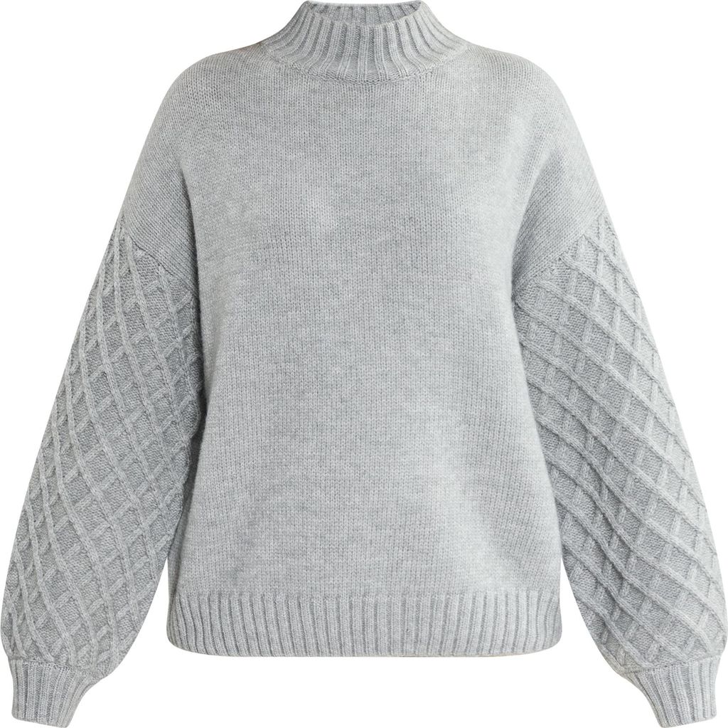 RISA damen strickpullover - grau melange, XL/XXL
