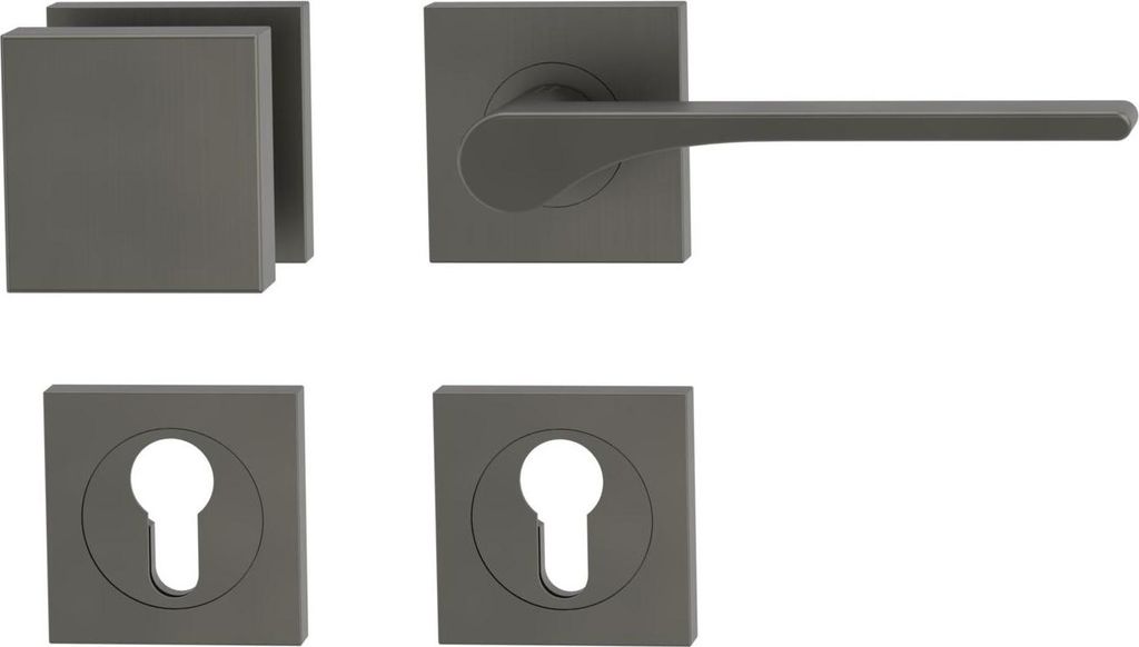 Griffwerk Wechselgarnitur LEAF LIGHT SIEGER DESIGN eckig - DIN Rechts Kaschmirgrau