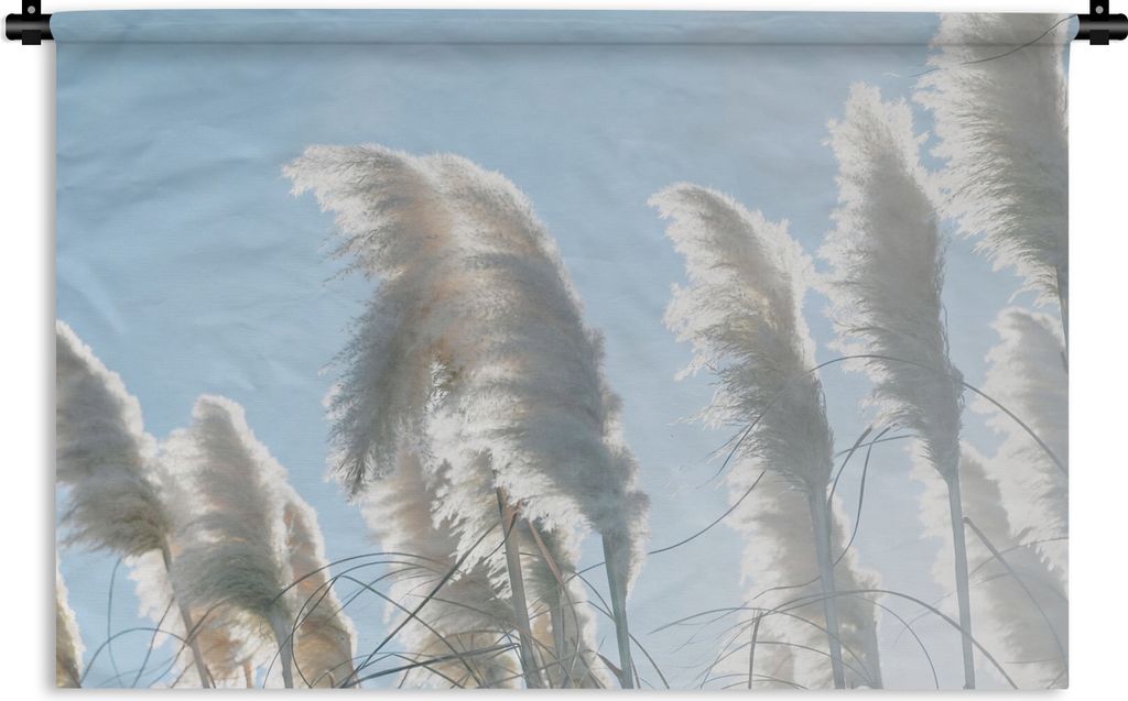 MuchoWow Wandteppich Wandbehang Himmel - Gras - Pampasgras 60x40 cm Tapisserie Dekoration Wandtuch - Wanddekorationen