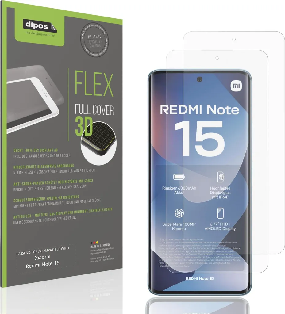 Pellicola Gaming Opaca Xiaomi Redmi Note 15: Kit 2x Anti-Impronta Shock