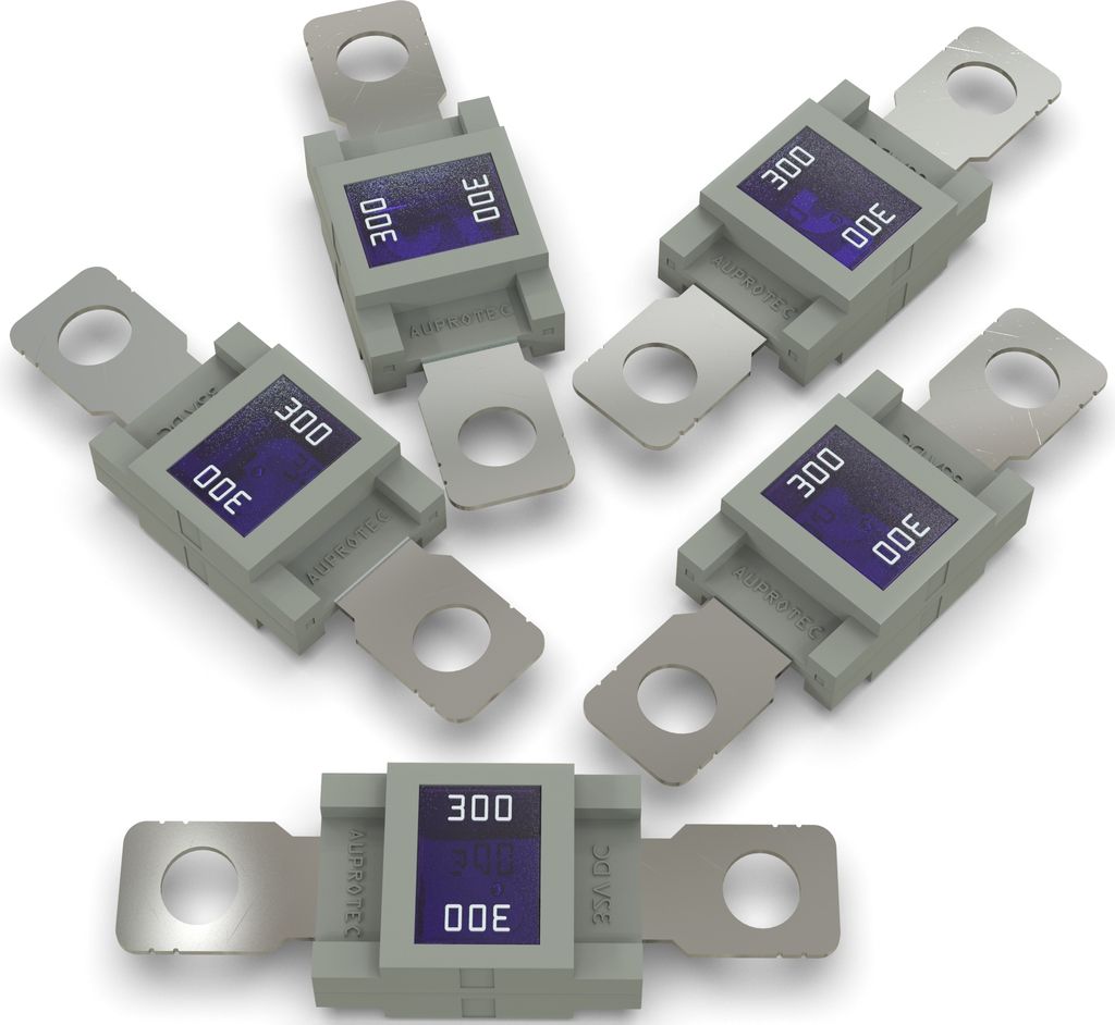 5x AUPROTEC Mega Hochstromsicherung 300A Schraubsicherung grau