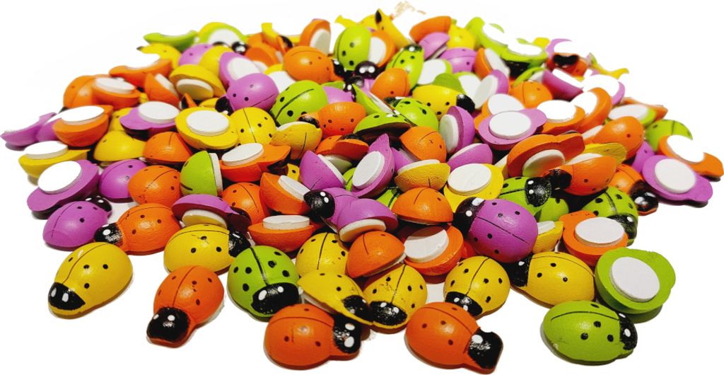 Marienkäfer I Glückskäfer I mit Klebepunkt I 220 Stück I bunt I Länge 2 cm - 0,14 € pro Stück