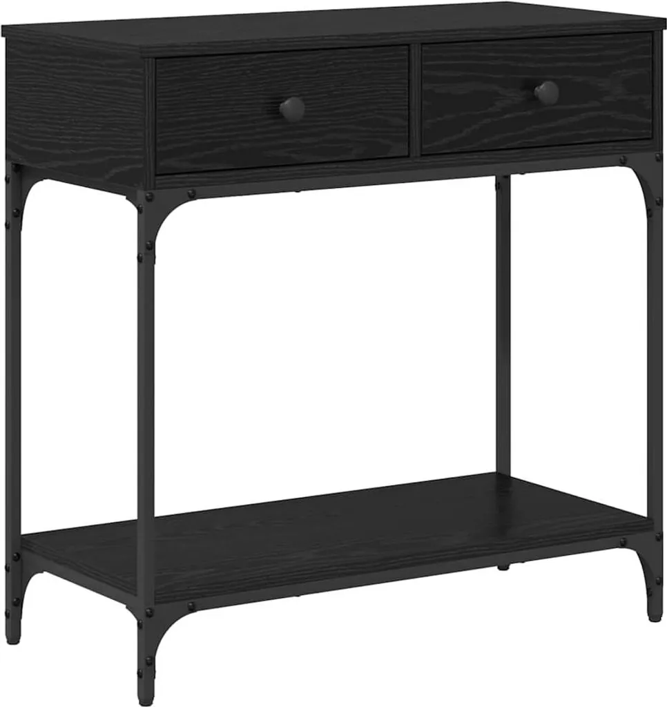 Tavolino vidaXL Rovere Nero 75cm - Arredo Loft e Appartamento