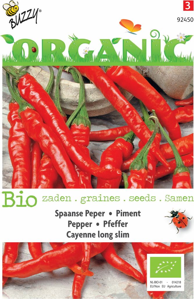 Buzzy Organic Pfeffer Cayenne long slim - Samen - Ca. 0,25 gr | Buzzy_92450