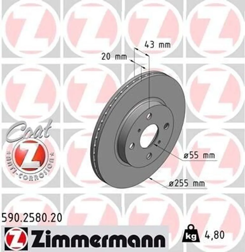 Finissez-en avec les vibrations : Disque de frein Zimmermann 590.2580.20