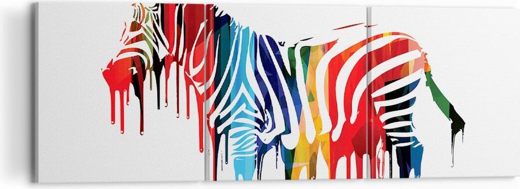 Bild auf Leinwand - Leinwandbild - Zebra Detail digital wild - 120x40cm - Wand Bild - Wanddeko - Leinwanddruck - Bilder - Kunstdruck - Wanddekorati...