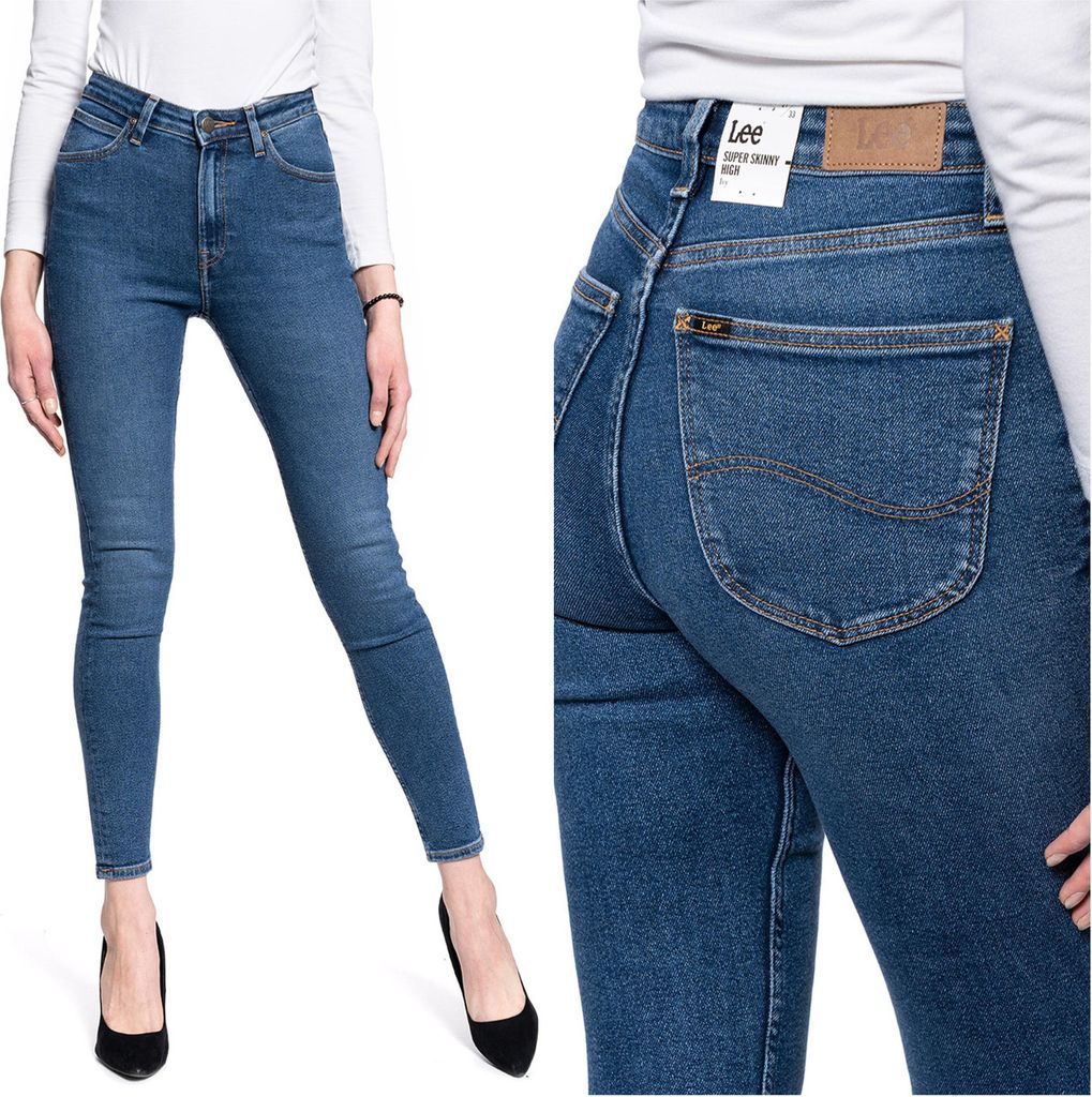 LEE, Damen Jeanshose, Skinny fit, IVY, W28 L33, Blau, Jeans, baggyjeans, buggy