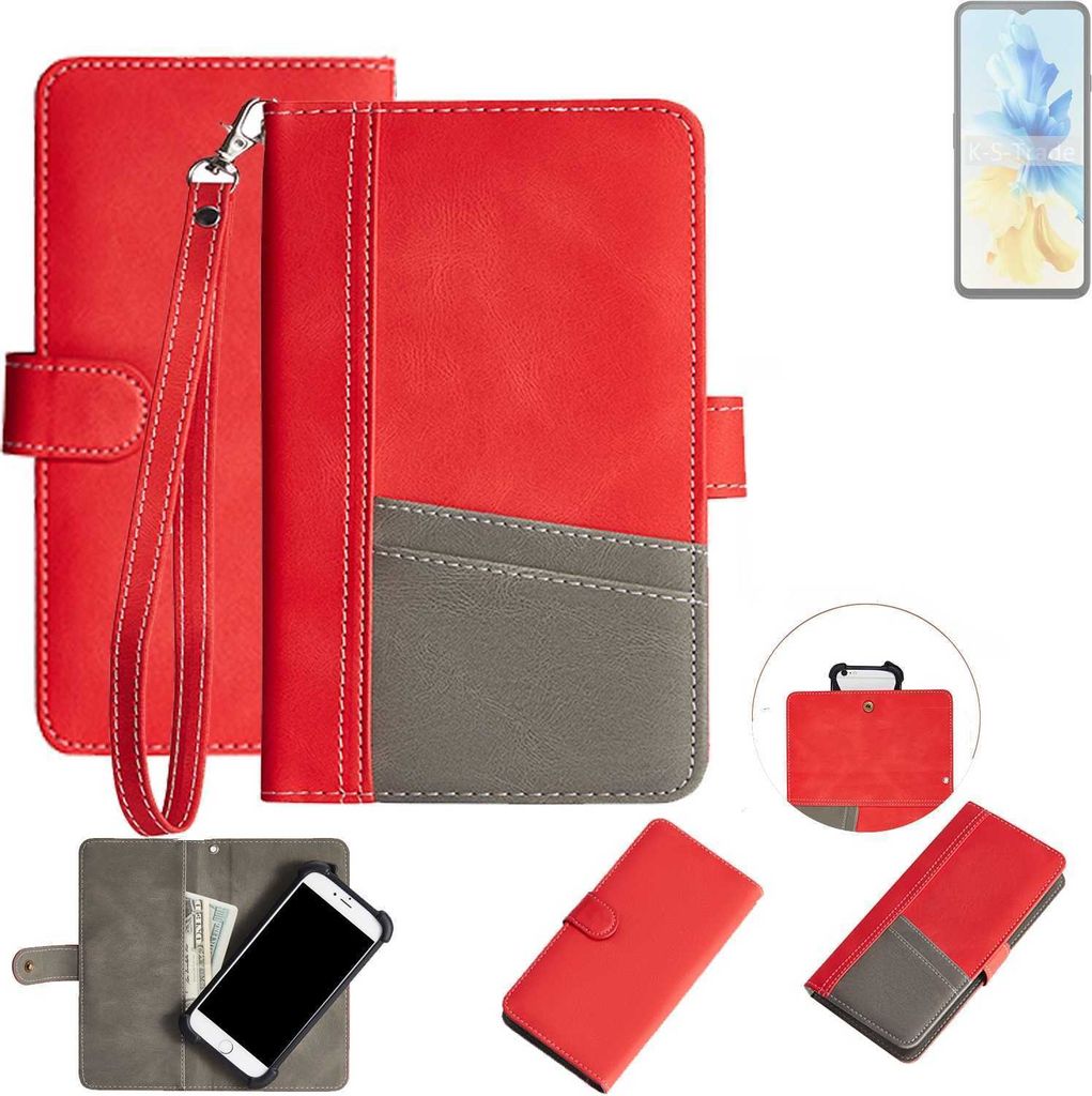 K-S-Trade Handy Schutzhülle für Cubot Note 40 Hülle Portemonnee Brieftasche Klapphülle Kartenfächer Flip Wallet Case Etui