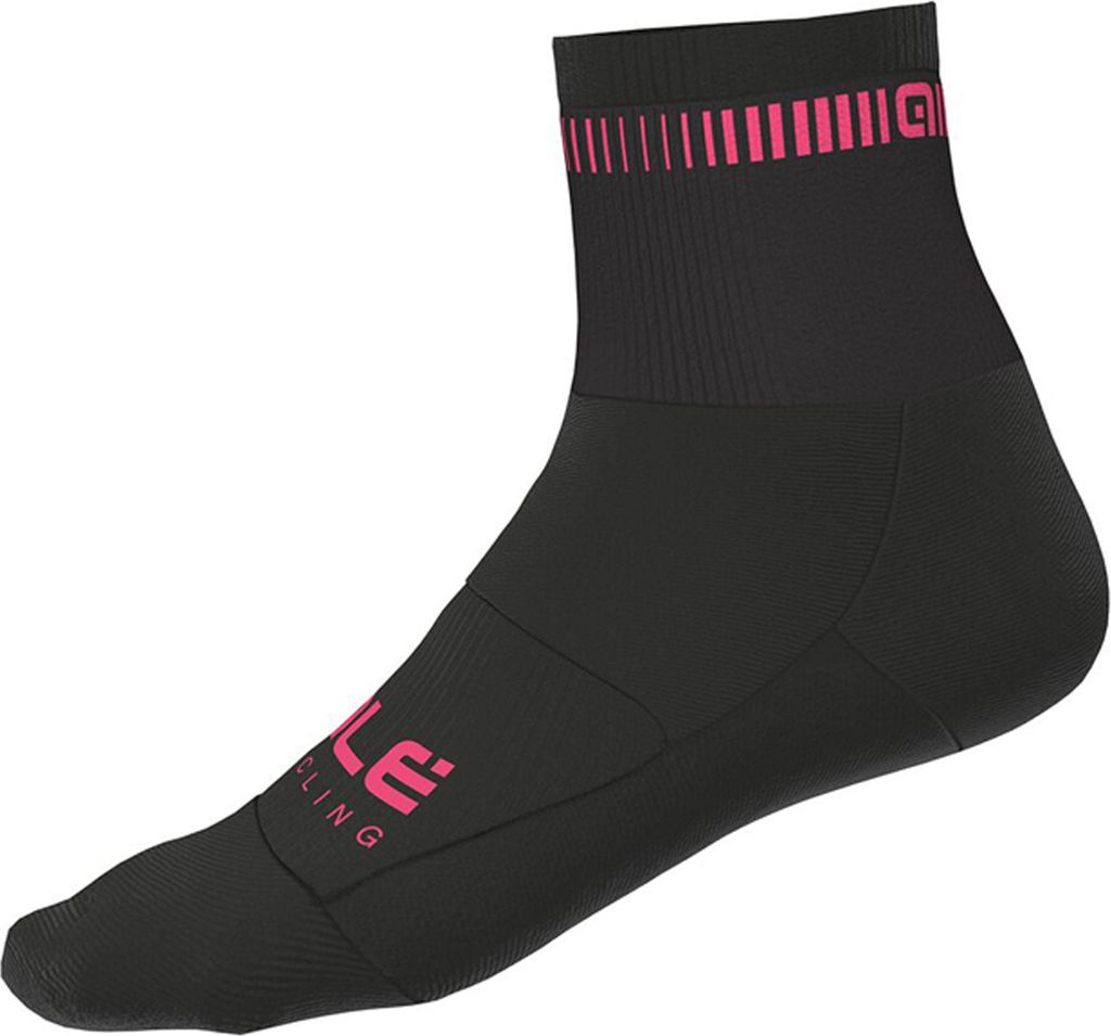 Alé Klassische Fahrradsocken - LOGO Q-SKIN - Schwarz/Rosa M