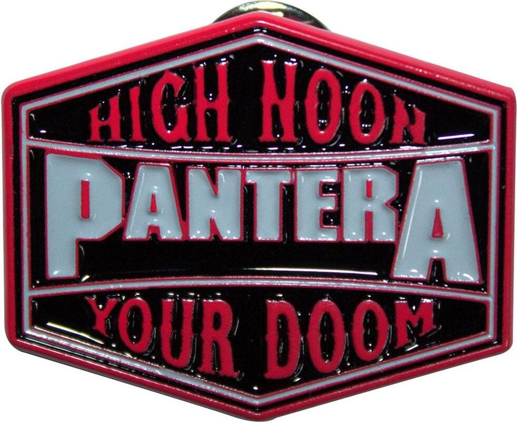 Pantera - Abzeichen "High Noon Your Doom" - Edelstahl Nadel RO13900 (Einheitsgröße) (Rot/Schwarz/Weiß)