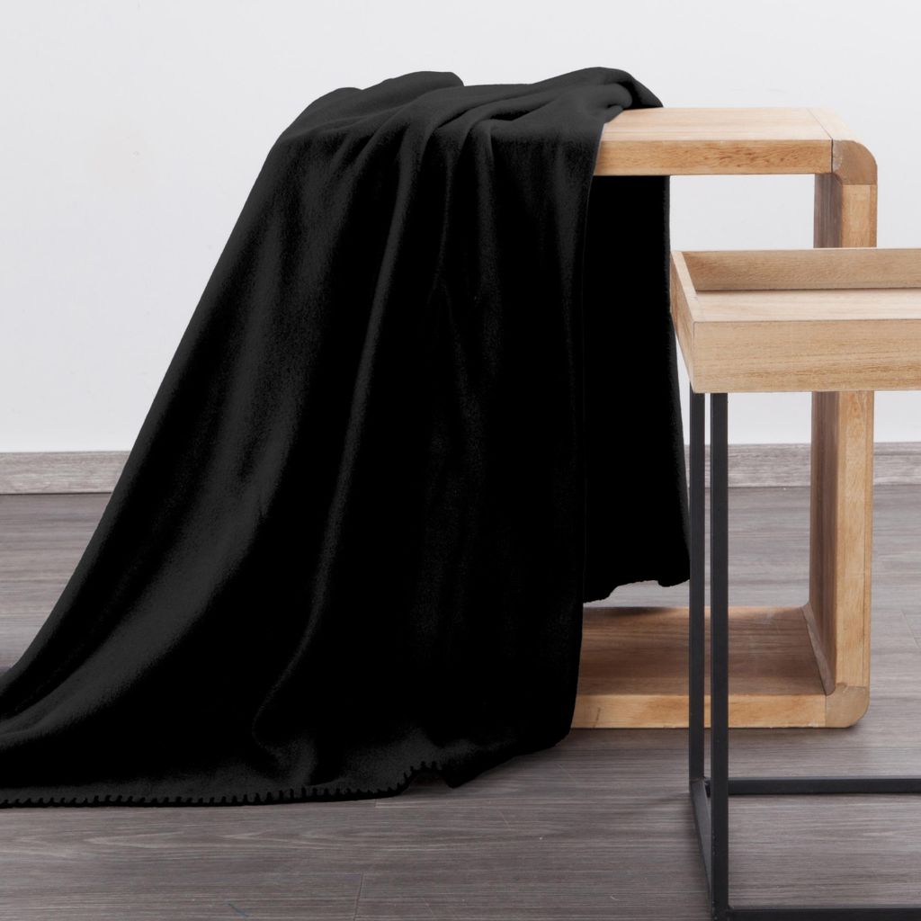 EUROFIRANY | Kuscheldecke - Tagesdecke - Sofadecke - 150 x 200 cm - schwarz - Wohndecke - Deke - Dekorativ