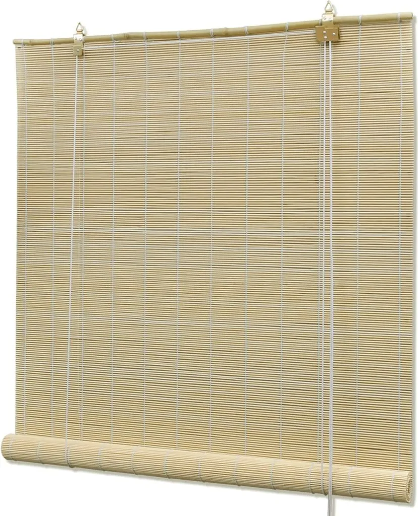 Store vénitien en bambou véritable 120 x 220 cm - Rideau bois intérieur
