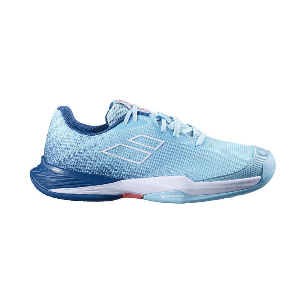 Babolat Jet Mach 3 Clay Junior Sandplatz Tennis Tennisschuhe Sportschuhe blau/weiß 33S23730-4105, Schuhgröße:38.5 EU