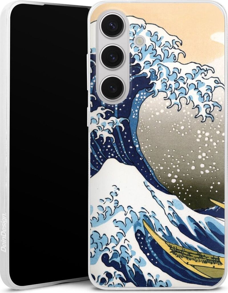 DeinDesign Slim Hülle für Samsung Galaxy S25+ Silikon Case Ultra Dünn Handyhülle Katsushika Hokusai Kunst Die große Welle vor Kanagawa