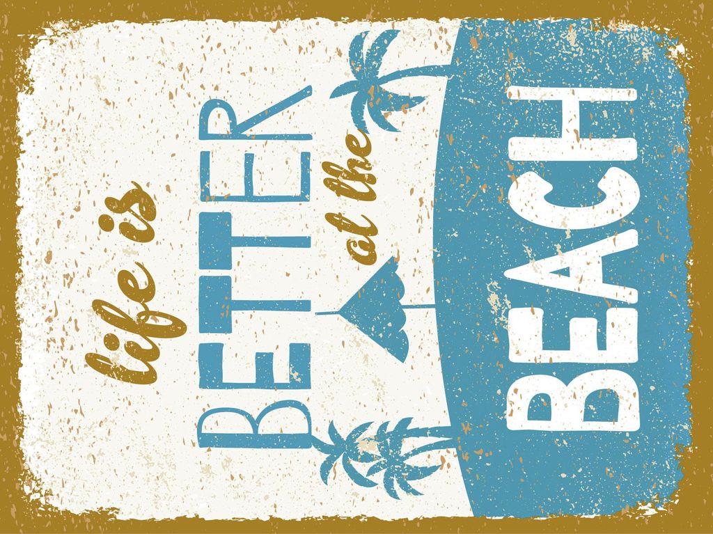 vianmo Holzschild 40x30 cm Life is better at the beach Deko Schild