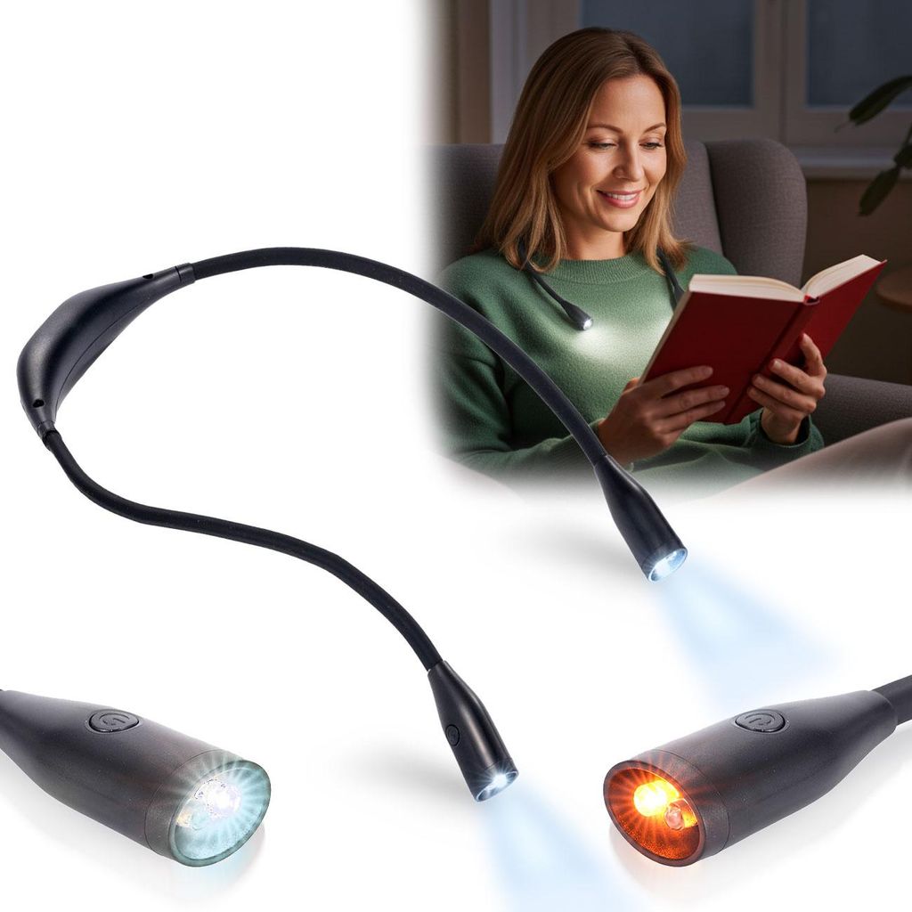 LED-Leseleuchte zum Umhängen – Dimmbare Akku-Leselampe mit Produktbild 