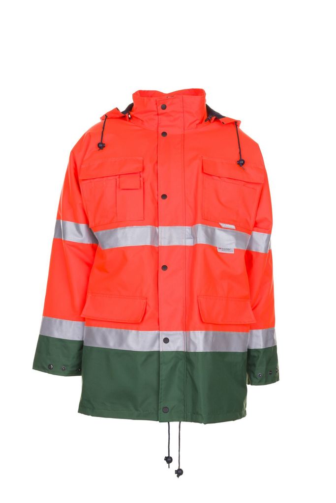 Größe 4XL Herren Planam Warn-/Wetterschutz Parka 2-farbig orange grün Modell 2058