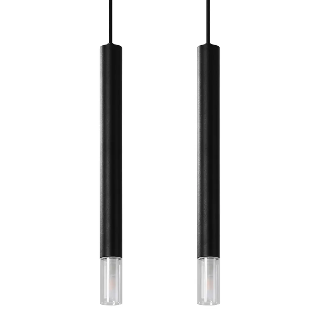 Lampadario WEZYR 2 Nero Sollux 2xG9 Acciaio e Vetro 120cm Online
