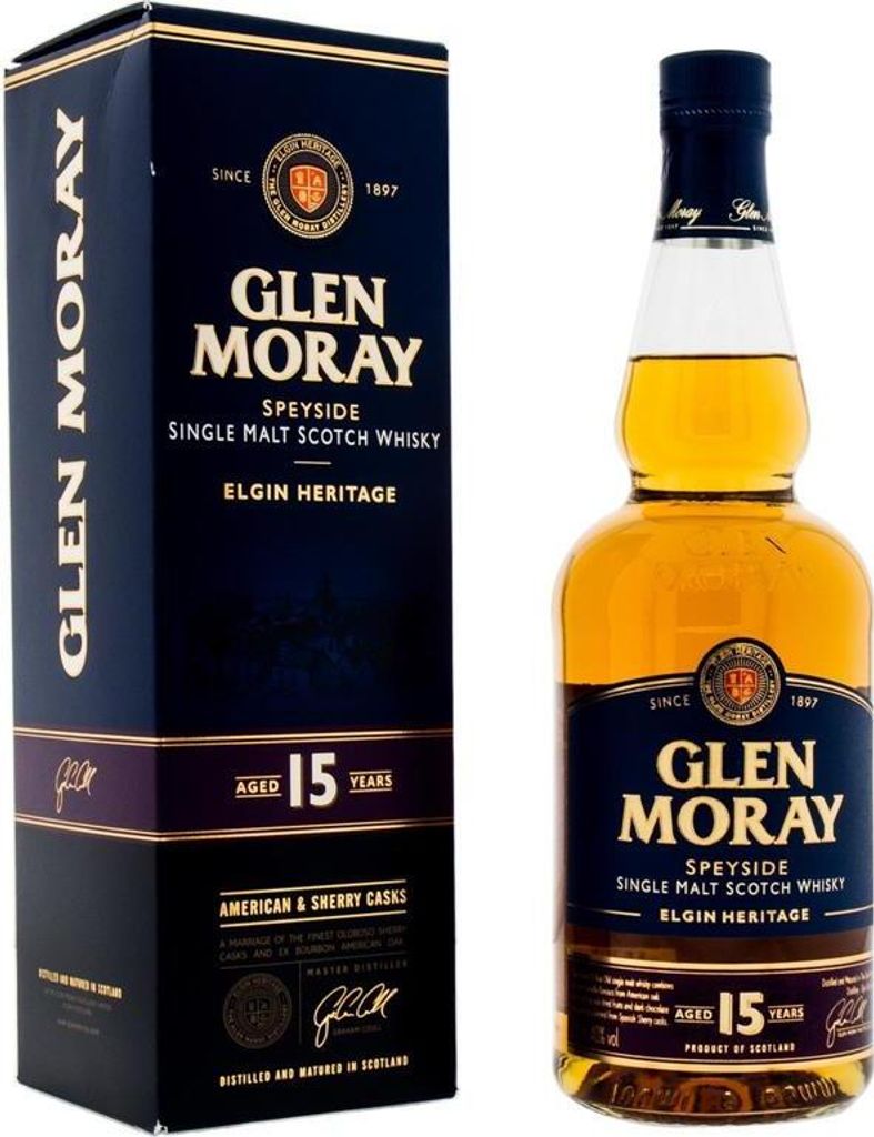 Glen Moray 15 Years + Box 700ml 40% Vol. Produktbild 