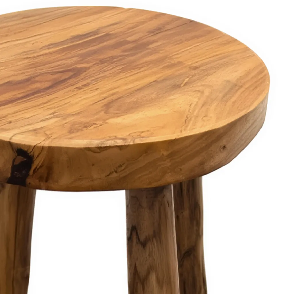 Tabourets de Bar en Teck 72 cm - Stable et Robuste 120 kg - Lot de 2 Bois - 5