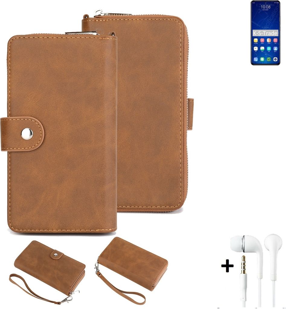 K-S-Trade 2in1 Handyhülle kompatibel mit ZTE Axon 31 Pro 5G + Kopfhörer Schutzhülle & Portemonnee Schutzhülle Tasche Handytasche Case Etui