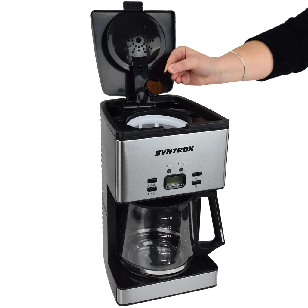 Machine à café Syntrox programmable en inox brossé et écran digital - 4